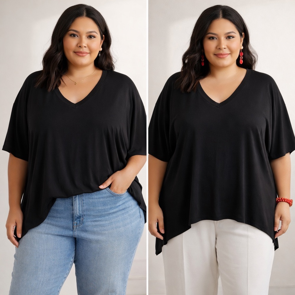 Plus Size V-Neck Dolman Sleeve Shirt
02-0054